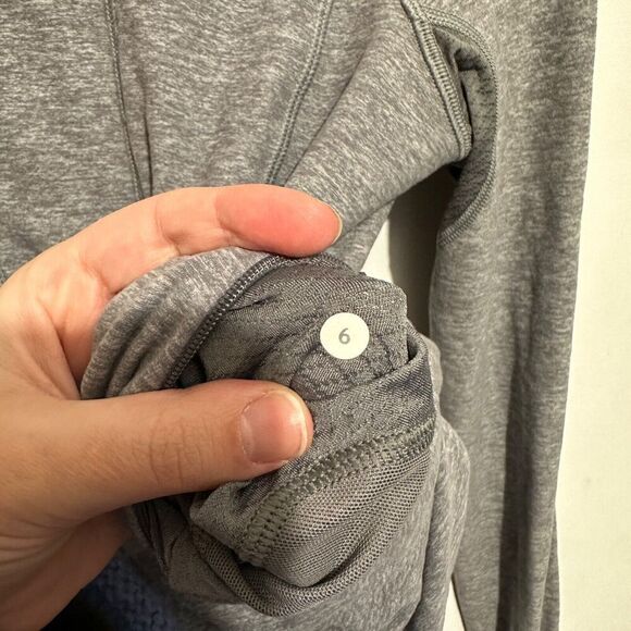 Lululemon Womens 6 Gray Heather Think Fast 1/4 Zip Pullover Shawl Collar Rulu - Picture 5 of 8